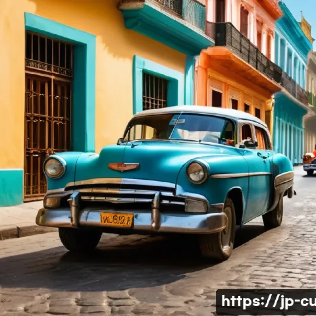 쿠바에서 기념 촬영하기 좋은 장소 - A vibrant street scene in Old Havana featuring rows of pastel-colored colonial buildings bathed in s...